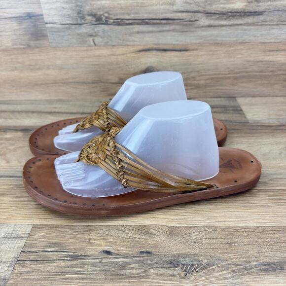 Frye Boots Chelsea Thong Brown Sandals Size 8M Slip On - Picture 1 of 8